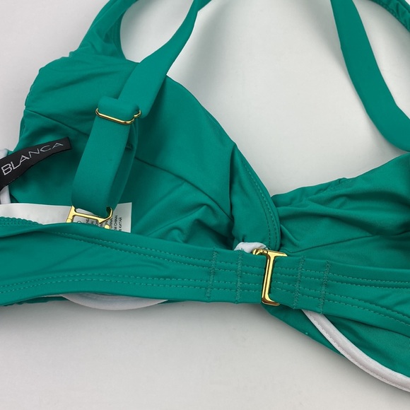 NWT La Blanca | Island Goddess Underwire Twist Bikini Top Emerald 4 - Picture 6 of 7